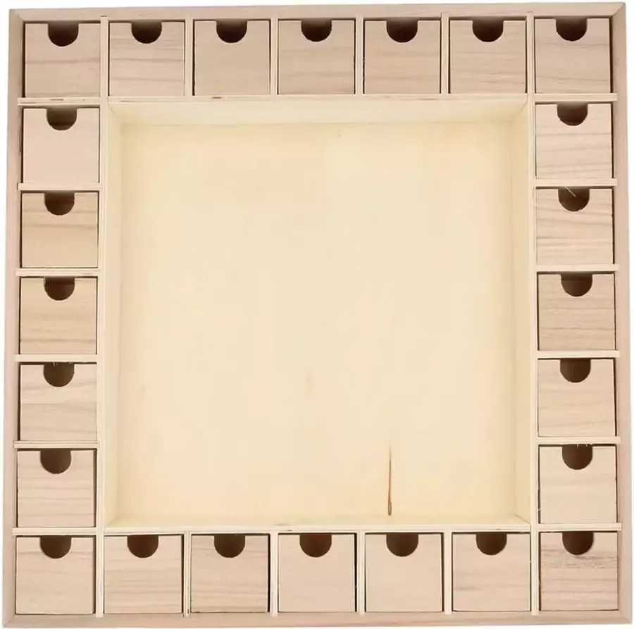 Artemio 39 x 39 5 x 6 5 cm houten adventskalender met schuifladen beige 39 x 39 5 x 6 5 cm