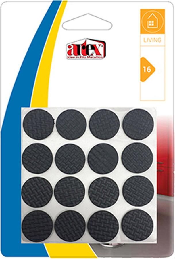 Artex Meubelviltjes antislip zwart 16x rubber rond 2 cm