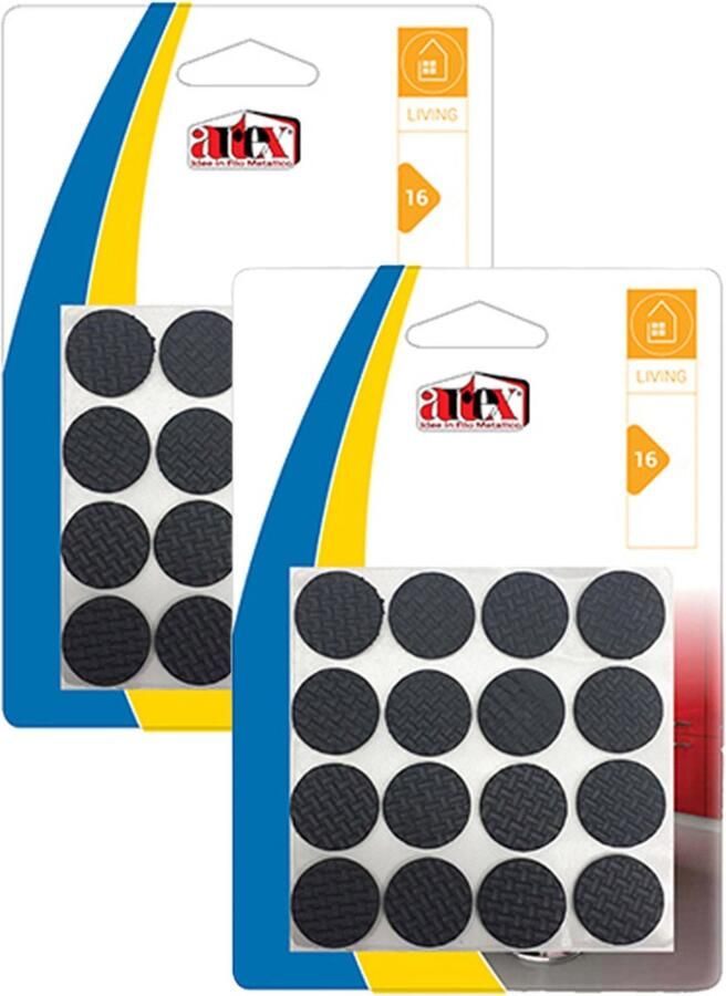Artex Meubelviltjes antislip zwart 32x rubber rond 2 cm Meubelviltjes