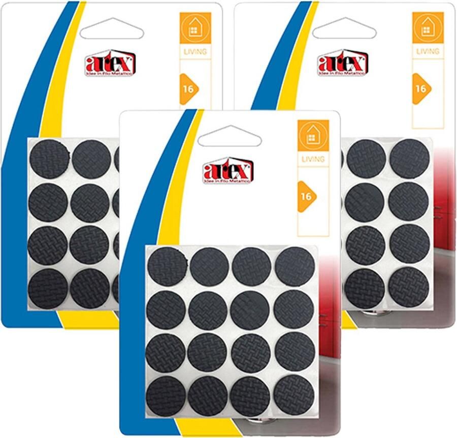 Artex Meubelviltjes antislip zwart 48x rubber rond 2 cm