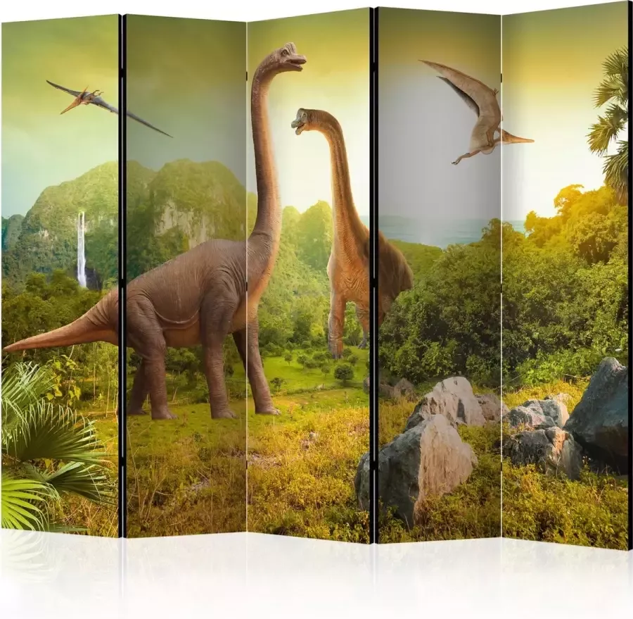 Artgeist 3D Tapijt Vouwscherm Kamerscherm Scheidingswand Dinosaurs II [Room Dividers] 225x172 3D Tapijt