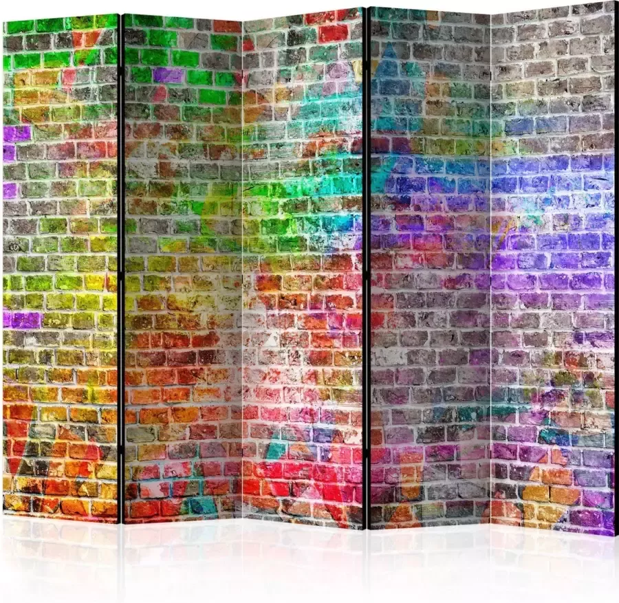 Artgeist 3D Tapijt Vouwscherm Kamerscherm Scheidingswand Rainbow Wall II [Room Dividers] 225x172 3D Tapijt