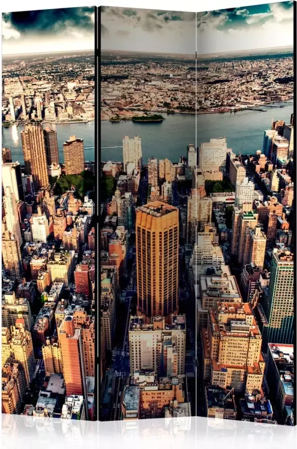 Artgeist Kamerscherm Scheidingswand Vouwscherm Bird's Eye View of New York [Room Dividers] 135x172 Vouwscherm