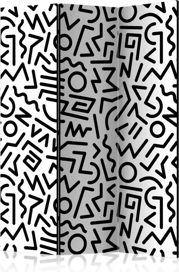 Artgeist Kamerscherm Scheidingswand Vouwscherm Black and White Maze [Room Dividers] 135x172 Vouwscherm