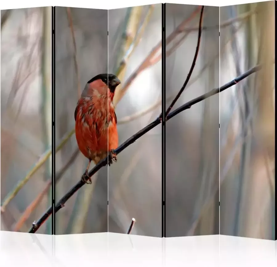 Artgeist Kamerscherm Scheidingswand Vouwscherm Bullfinch in the forest II [Room Dividers] 225x172 Vouwscherm