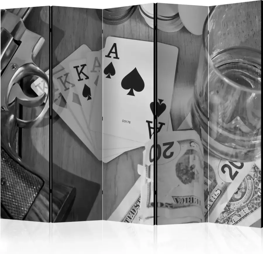 Artgeist Kamerscherm Scheidingswand Vouwscherm Cards: black and white II [Room Dividers] 225x172 Vouwscherm