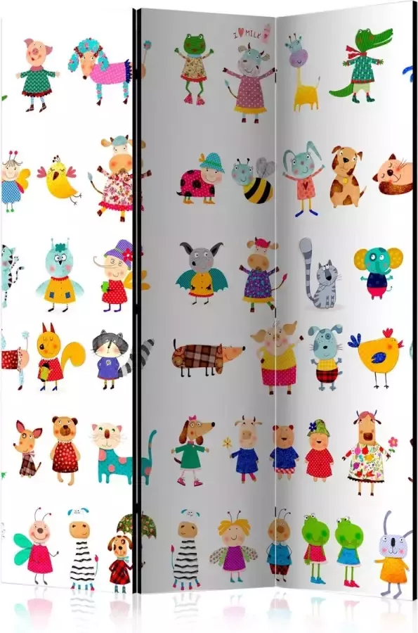 Artgeist Kamerscherm Scheidingswand Vouwscherm Cartoon Pets [Room Dividers] 135x172 Vouwscherm