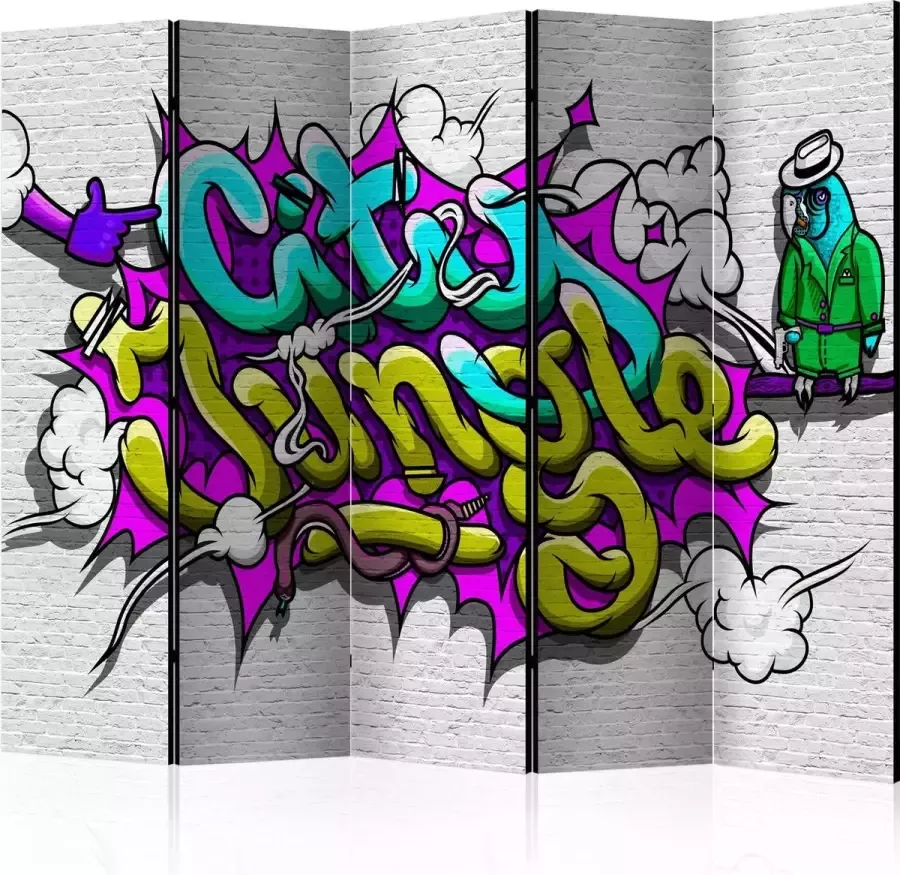 Artgeist Kamerscherm Scheidingswand Vouwscherm City Jungle graffiti II [Room Dividers] 225x172 Vouwscherm