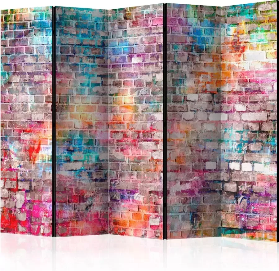 Artgeist Kamerscherm Scheidingswand Vouwscherm Colourful Brick II [Room Dividers] 225x172 Vouwscherm - Foto 1