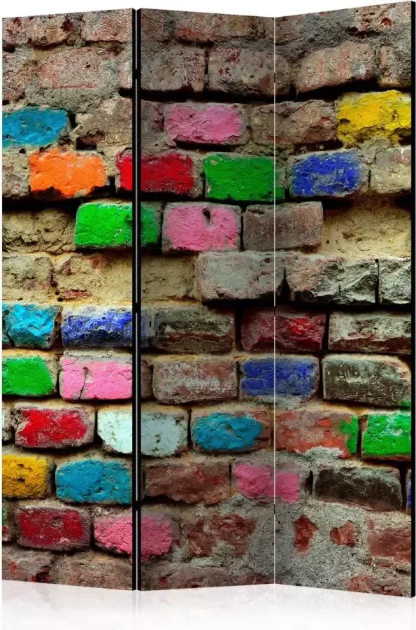Artgeist Kamerscherm Scheidingswand Vouwscherm Colourful Bricks [Room Dividers] 135x172 Vouwscherm