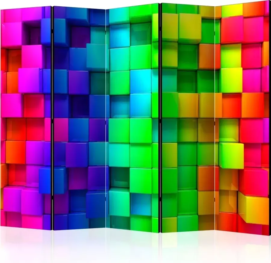 Artgeist Kamerscherm Scheidingswand Vouwscherm Colourful Cubes II [Room Dividers] 225x172 Vouwscherm