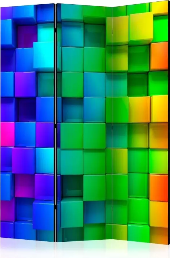 Artgeist Kamerscherm Scheidingswand Vouwscherm Colourful Cubes [Room Dividers] 135x172 Vouwscherm