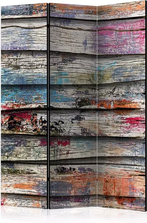 Artgeist Kamerscherm Scheidingswand Vouwscherm Colourful Wood [Room Dividers] 135x172 Vouwscherm