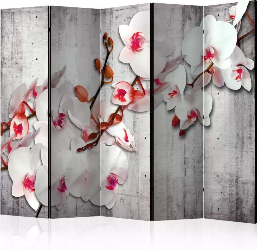 Artgeist Kamerscherm Scheidingswand Vouwscherm Concrete Orchid II [Room Dividers] 225x172 Vouwscherm