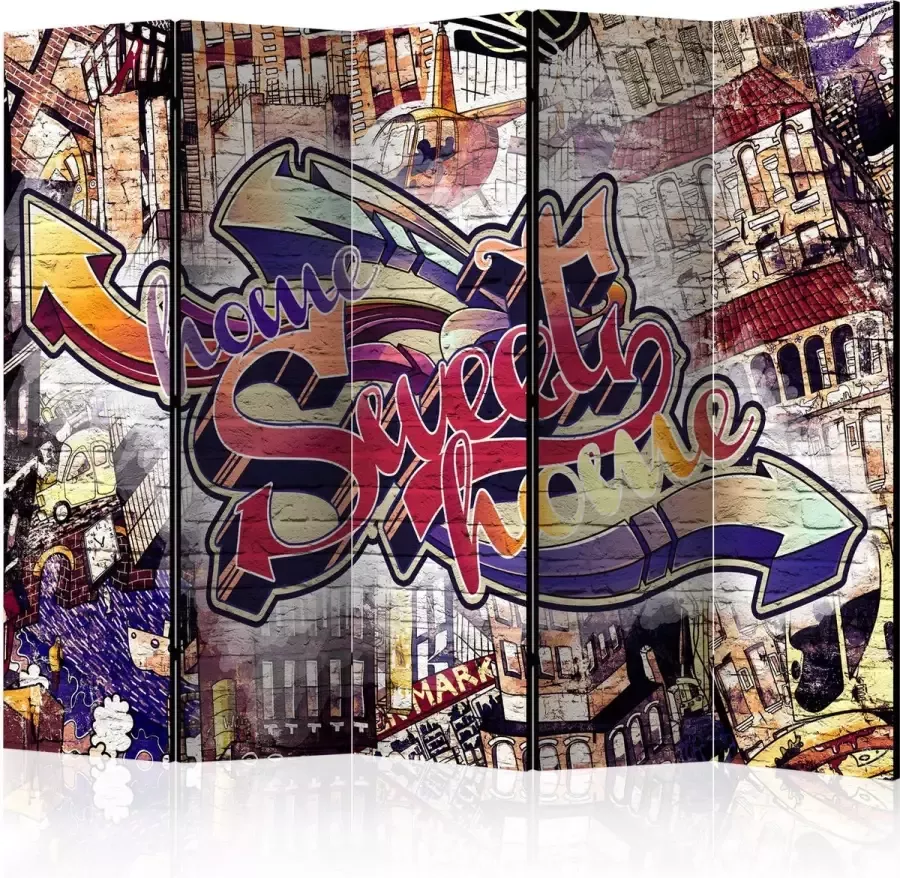 Artgeist Kamerscherm Scheidingswand Vouwscherm Cool Graffiti II [Room Dividers] 225x172 Vouwscherm