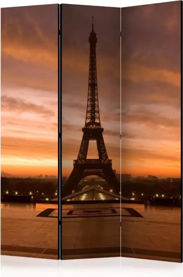 Artgeist Kamerscherm Scheidingswand Vouwscherm Eiffel tower at dawn [Room Dividers] 135x172 Vouwscherm