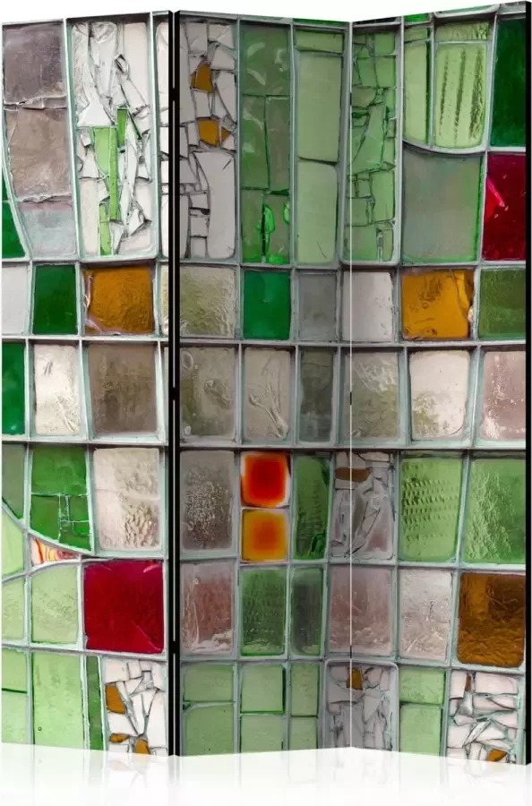 Artgeist Kamerscherm Scheidingswand Vouwscherm Emerald Stained Glass [Room Dividers] 135x172 Vouwscherm