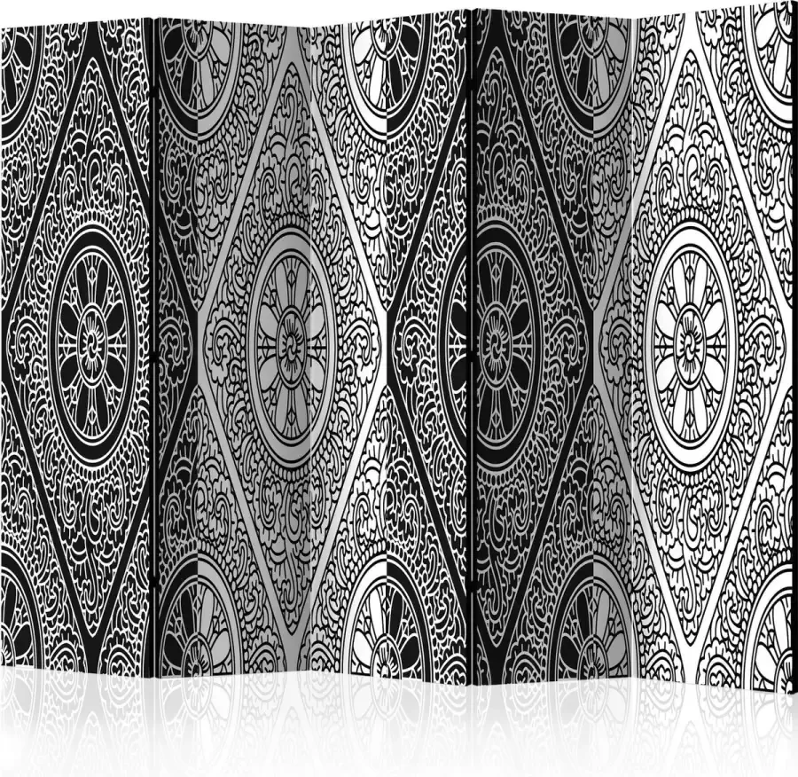 Artgeist Kamerscherm Scheidingswand Vouwscherm Ethnic Monochrome II [Room Dividers] 225x172 Vouwscherm
