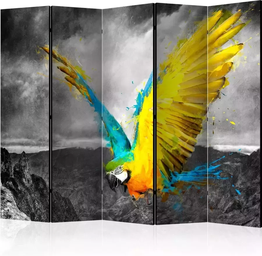 Artgeist Kamerscherm Scheidingswand Vouwscherm Exotic parrot II [Room Dividers] 225x172 Vouwscherm