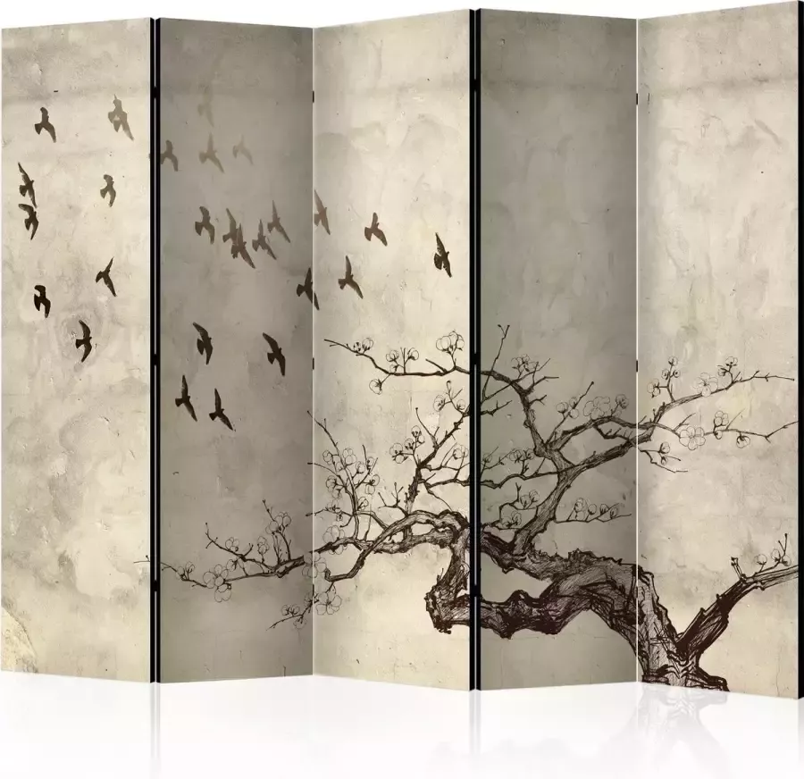 Artgeist Kamerscherm Scheidingswand Vouwscherm Flock of birds II [Room Dividers] 225x172 Vouwscherm