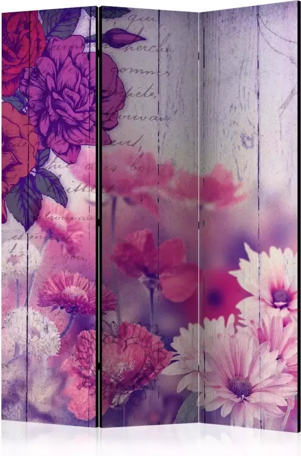 Artgeist Kamerscherm Scheidingswand Vouwscherm Flowers Memories [Room Dividers] 135x172 Vouwscherm