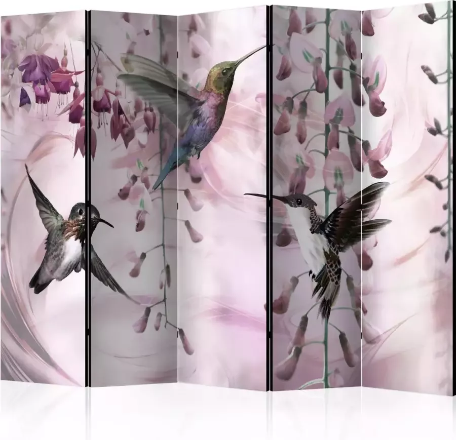 Artgeist Kamerscherm Scheidingswand Vouwscherm Flying Hummingbirds (Pink) II [Room Dividers] 225x172 Vouwscherm