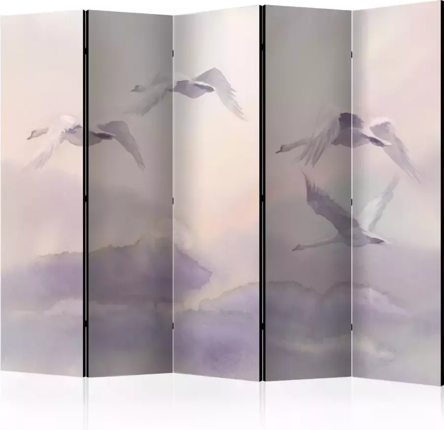 Artgeist Kamerscherm Scheidingswand Vouwscherm Flying Swans II [Room Dividers] 225x172 Vouwscherm