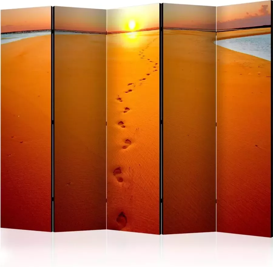 Artgeist Kamerscherm Scheidingswand Vouwscherm Footprints in the sand II [Room Dividers] 225x172 Vouwscherm