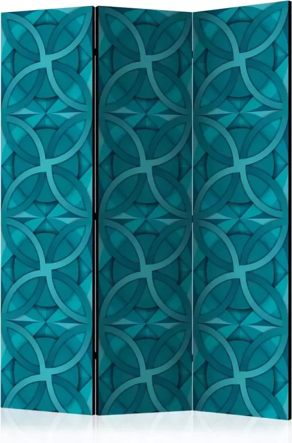 Artgeist Kamerscherm Scheidingswand Vouwscherm Geometric Turquoise [Room Dividers] 135x172 Vouwscherm