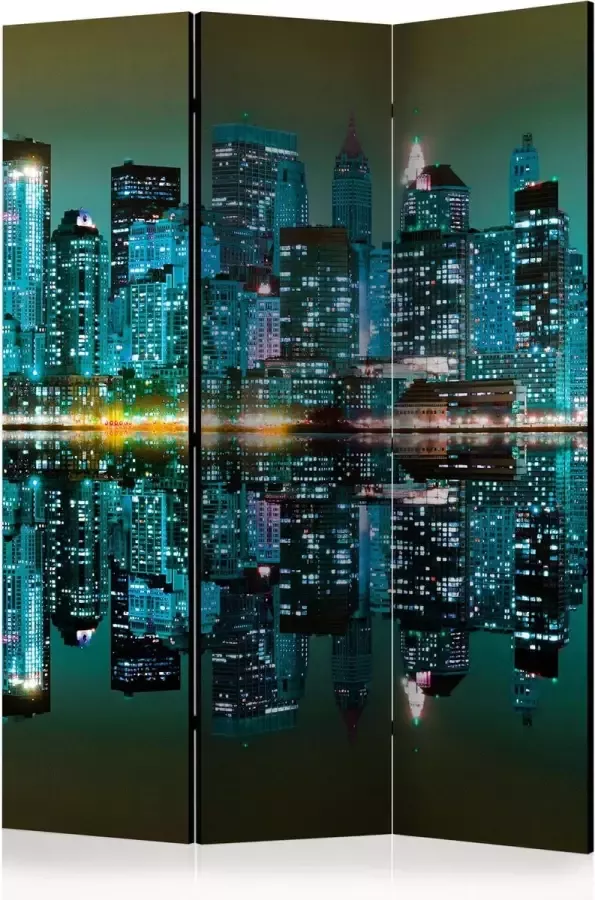 Artgeist Kamerscherm Scheidingswand Vouwscherm Gold reflections NYC [Room Dividers] 135x172 Vouwscherm