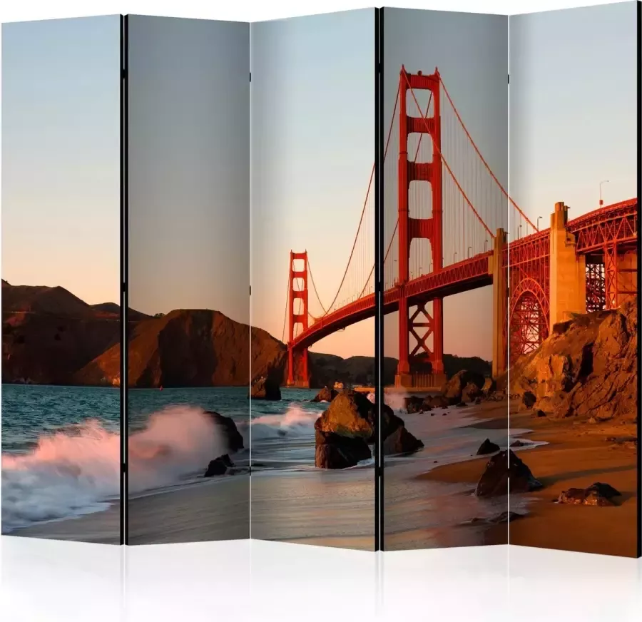 Artgeist Kamerscherm Scheidingswand Vouwscherm Golden Gate Bridge sunset San Francisco II [Room Dividers] 225x172 Vouwscherm