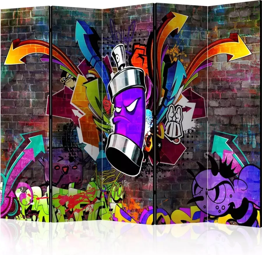 Artgeist Kamerscherm Scheidingswand Vouwscherm Graffiti: Colourful attack II [Room Dividers] 225x172 Vouwscherm