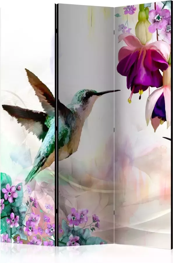 Artgeist Kamerscherm Scheidingswand Vouwscherm Hummingbirds and Flowers [Room Dividers] 135x172 Vouwscherm