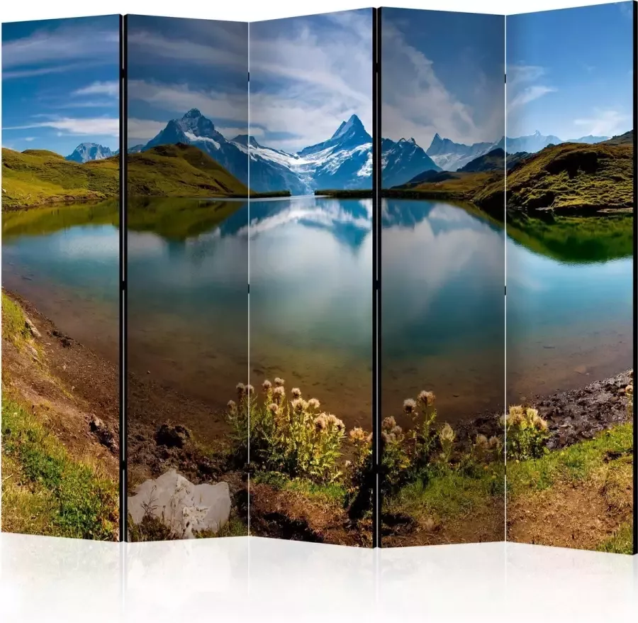 Artgeist Kamerscherm Scheidingswand Vouwscherm Lake with mountain reflection Switzerland II [Room Dividers] 225x172 Vouwscherm