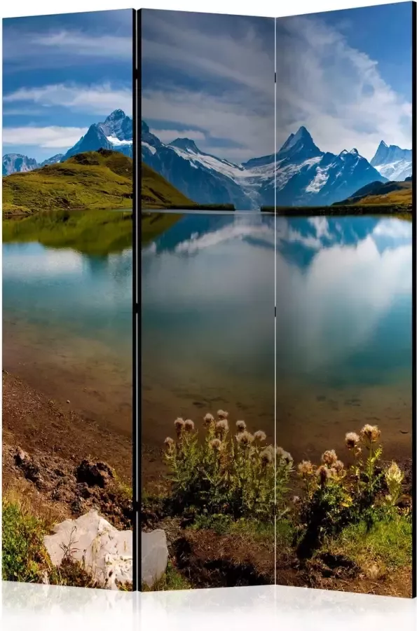Artgeist Kamerscherm Scheidingswand Vouwscherm Lake with mountain reflection Switzerland [Room Dividers] 135x172 Vouwscherm