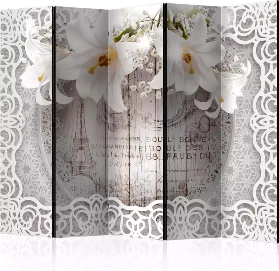 Artgeist Kamerscherm Scheidingswand Vouwscherm Lilies and Quilted Background II [Room Dividers] 225x172 Vouwscherm