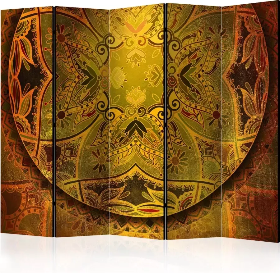 Artgeist Kamerscherm Scheidingswand Vouwscherm Mandala: Golden Power II [Room Dividers] 225x172 Vouwscherm