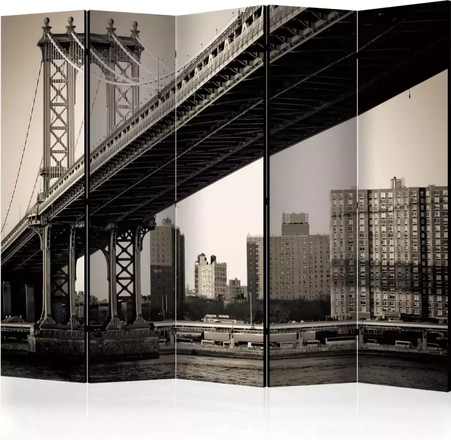Artgeist Kamerscherm Scheidingswand Vouwscherm Manhattan Bridge New York II [Room Dividers] 225x172 Vouwscherm