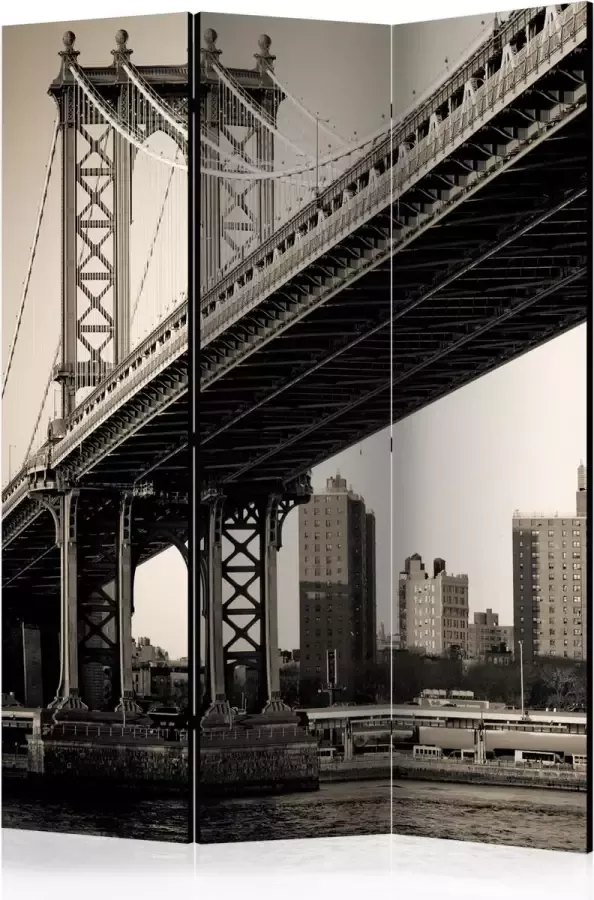 Artgeist Kamerscherm Scheidingswand Vouwscherm Manhattan Bridge New York [Room Dividers] 135x172 Vouwscherm