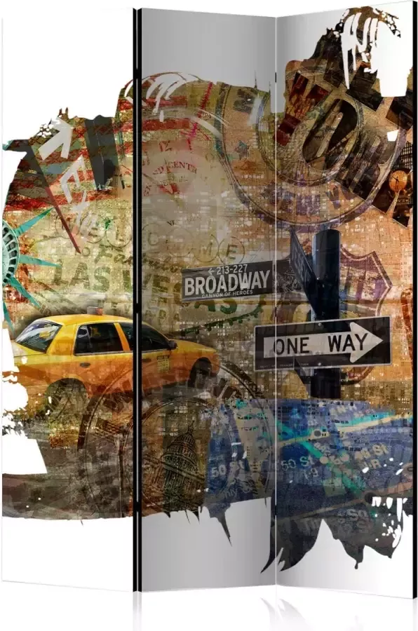 Artgeist Kamerscherm Scheidingswand Vouwscherm New York Collage [Room Dividers] 135x172 Vouwscherm