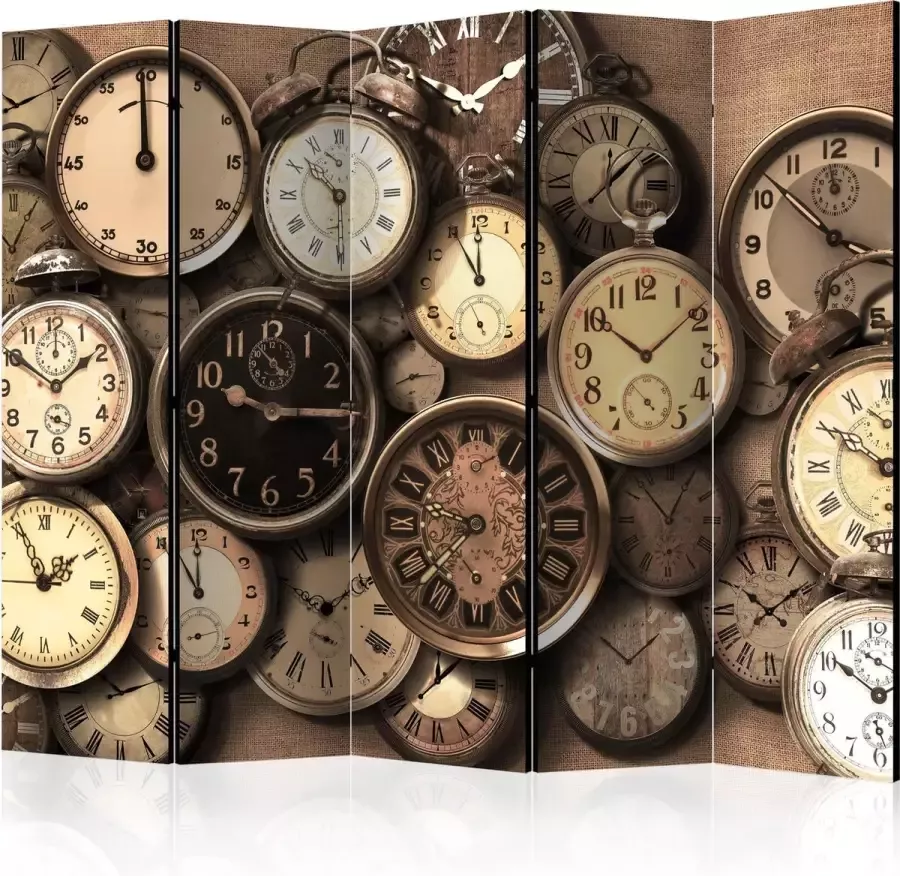 Artgeist Kamerscherm Scheidingswand Vouwscherm Old Clocks II [Room Dividers] 225x172 Vouwscherm