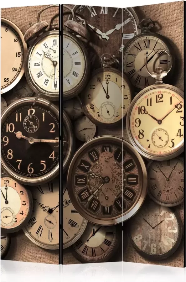 Artgeist Kamerscherm Scheidingswand Vouwscherm Old Clocks [Room Dividers] 135x172 Vouwscherm