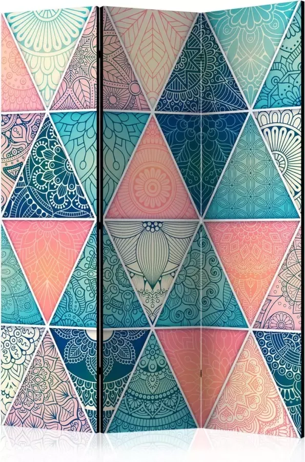 Artgeist Kamerscherm Scheidingswand Vouwscherm Oriental Triangles [Room Dividers] 135x172 Vouwscherm