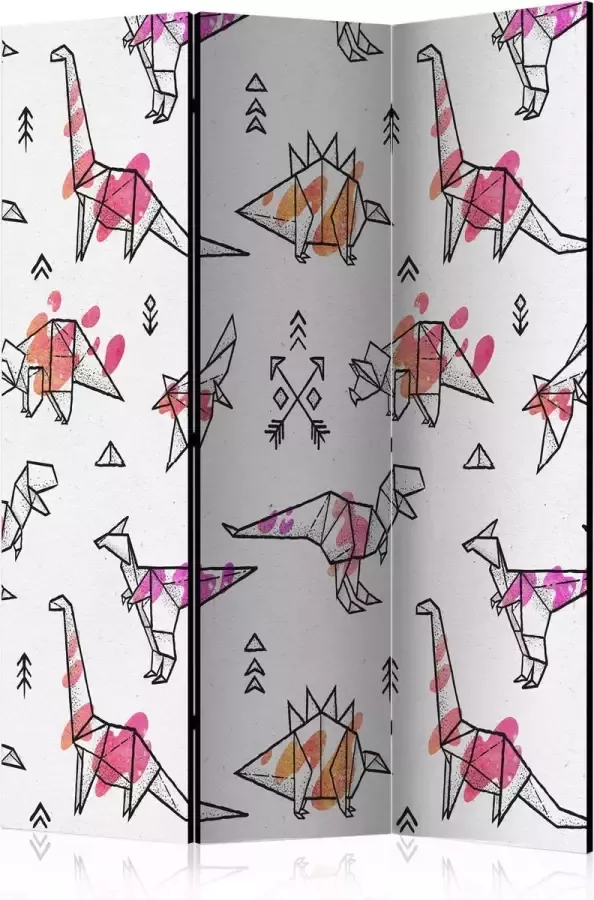 Artgeist Kamerscherm Scheidingswand Vouwscherm Origami Dinosaurs [Room Dividers] 135x172 Vouwscherm