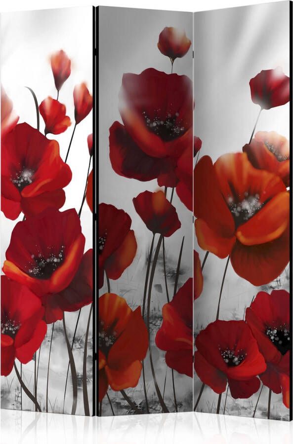 Artgeist Kamerscherm Scheidingswand Vouwscherm Poppies in the Moonlight [Room Dividers] 135x172 Vouwscherm