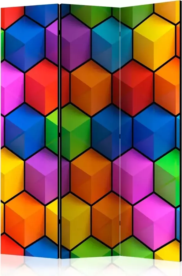 Artgeist Kamerscherm Scheidingswand Vouwscherm Rainbow Geometry [Room Dividers] 135x172 Vouwscherm