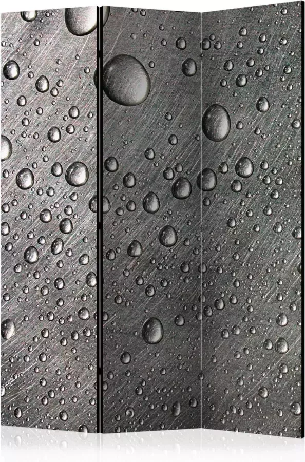 Artgeist Kamerscherm Scheidingswand Vouwscherm Steel surface with water drops [Room Dividers] 135x172 Vouwscherm