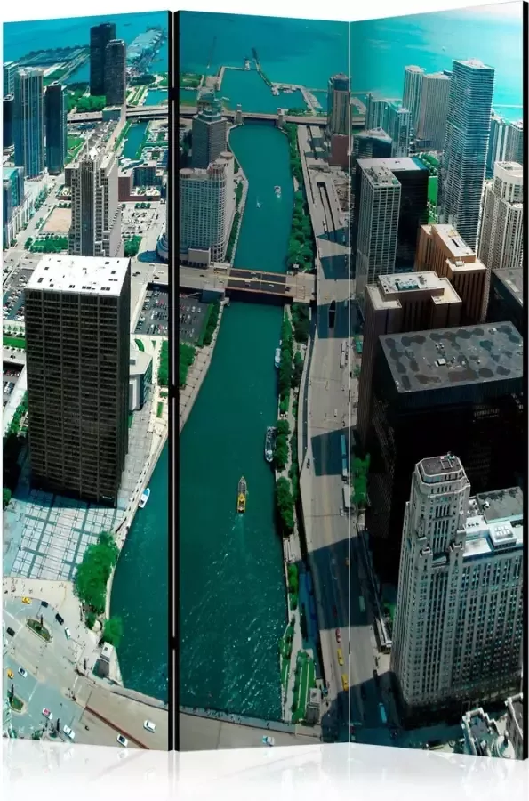Artgeist Kamerscherm Scheidingswand Vouwscherm Urban architecture of Chicago [Room Dividers] 135x172 Vouwscherm