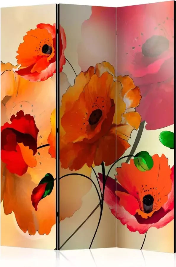 Artgeist Kamerscherm Scheidingswand Vouwscherm Velvet Poppies [Room Dividers] 135x172 Vouwscherm