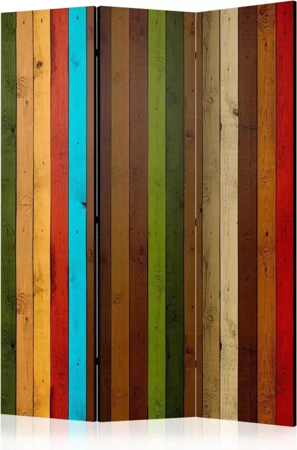 Artgeist Kamerscherm Scheidingswand Vouwscherm Wooden rainbow [Room Dividers] 135x172 Vouwscherm
